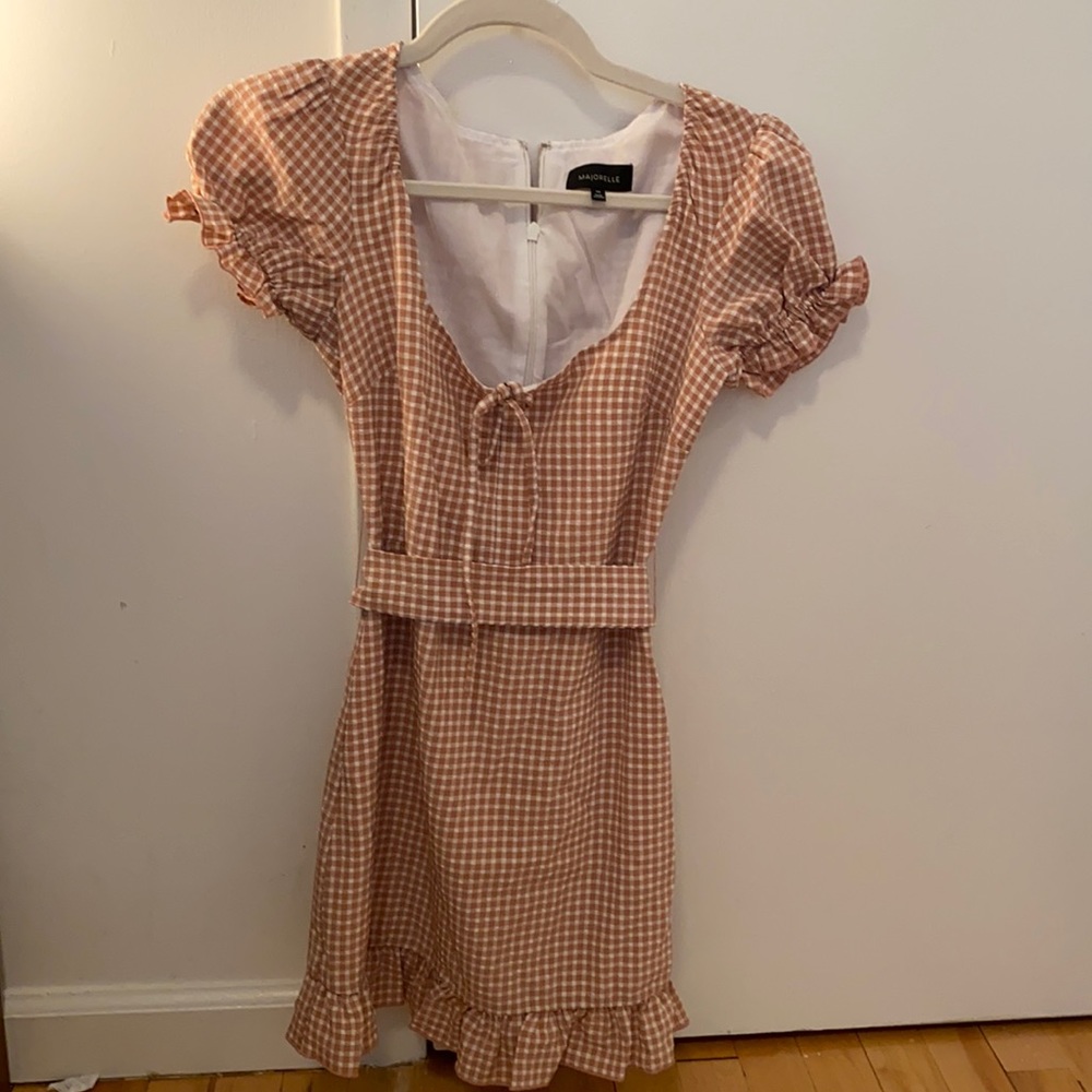 Majorelle pink plaid mini dress